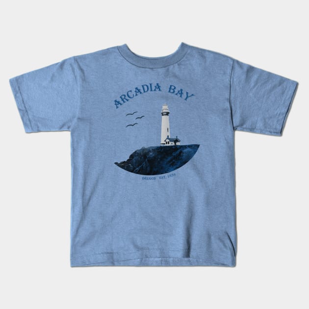 Arcadia Bay Kids T-Shirt by midnightpink_3